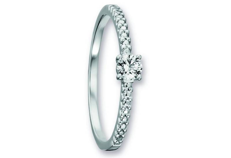 ONE ELEMENT Goldring Zirkonia Ring aus 333 Weißgold, Persönlicher Akzent – schlicht, modern, aussagekräftig von ONE ELEMENT