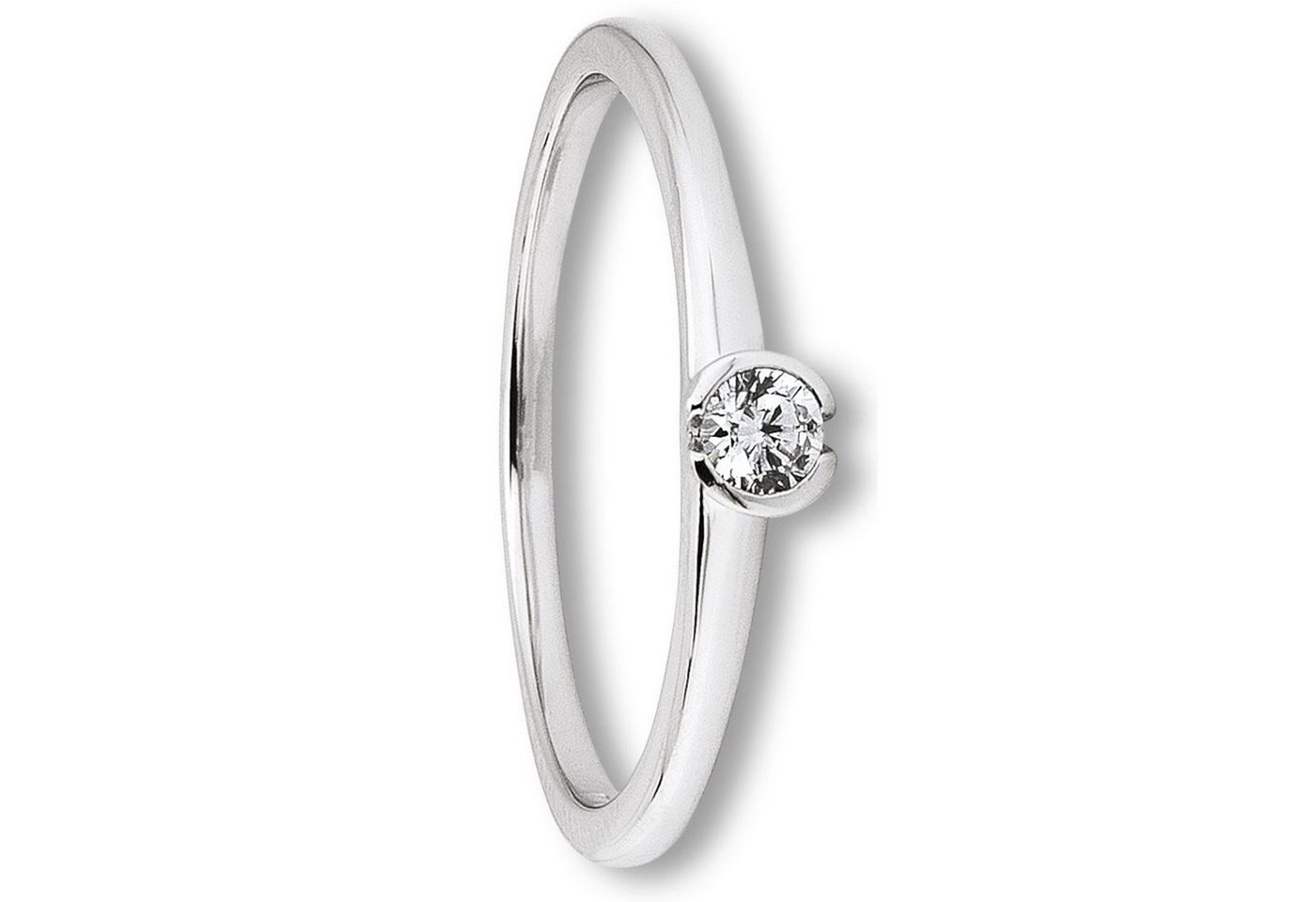 ONE ELEMENT Goldring Zirkonia Ring aus 333 Weißgold, Zartes Emblem – unaufdringlich und dennoch ausdrucksstark von ONE ELEMENT