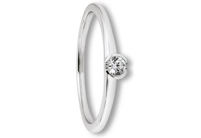 ONE ELEMENT Goldring Zirkonia Ring aus 333 Weißgold, Zartes Emblem – unaufdringlich und dennoch ausdrucksstark von ONE ELEMENT