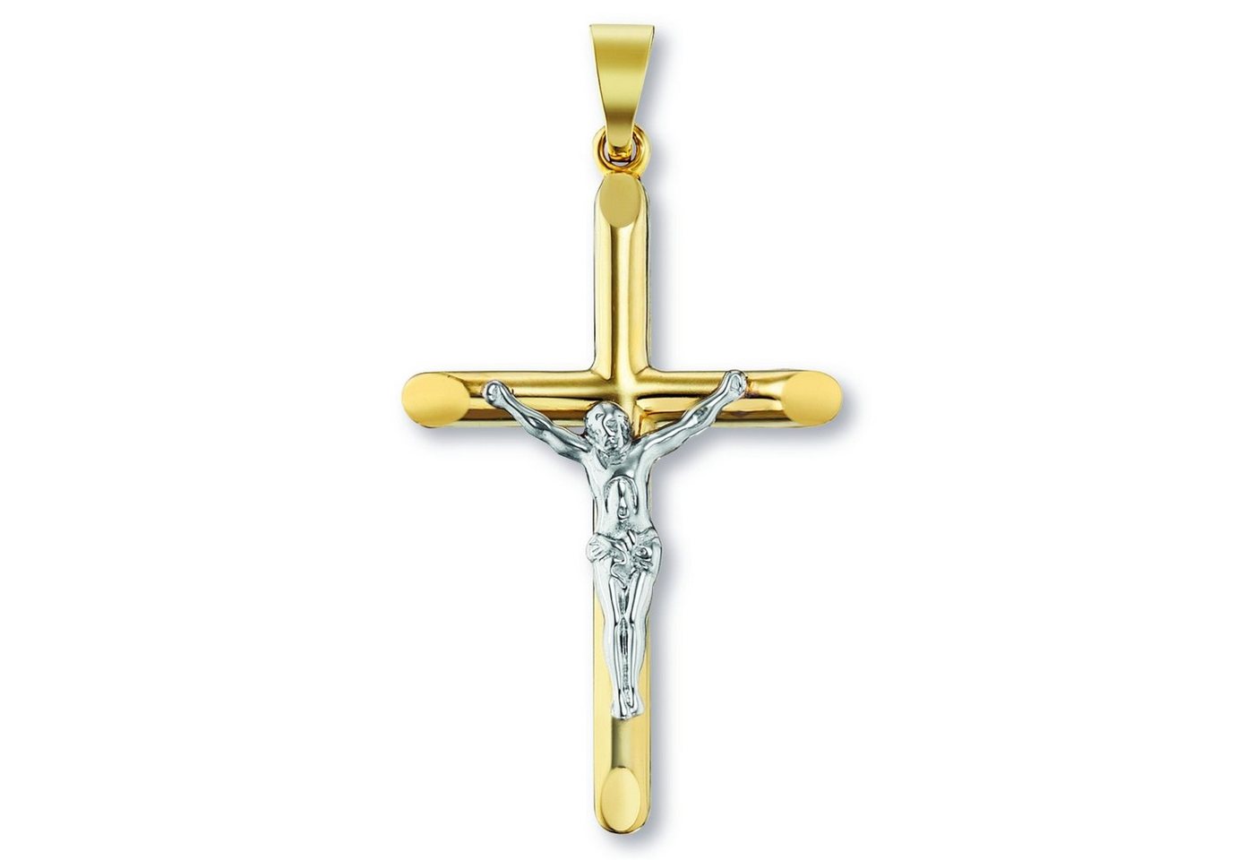 ONE ELEMENT Kette mit Anhänger Schmuckset - Set mit Halskette Kreuz Anhänger aus 333 Gelbgold, Damen Schmuckset - Set mit verstellbarer Halskette von ONE ELEMENT