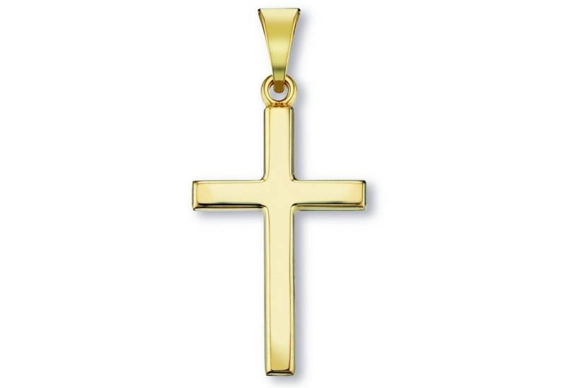 ONE ELEMENT Kette mit Anhänger Schmuckset - Set mit Halskette Kreuz Anhänger aus 333 Gelbgold, Damen Schmuckset - Set mit verstellbarer Halskette von ONE ELEMENT