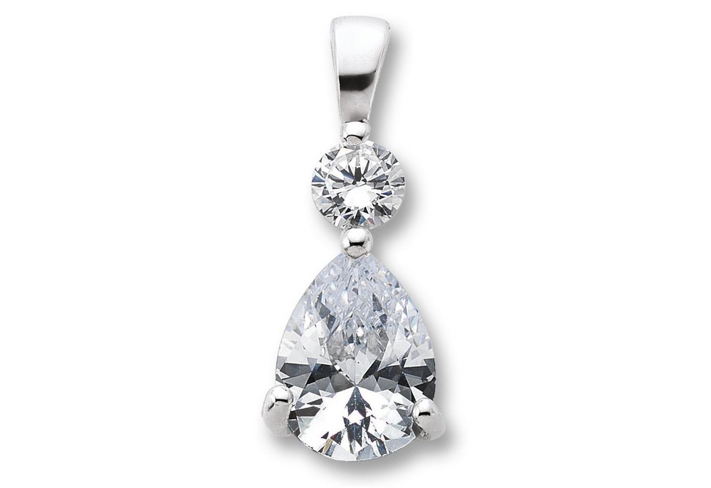 ONE ELEMENT Kette mit Anhänger Schmuckset - Set mit Halskette Zirkonia Anhänger aus 925 Silber, Damen Schmuckset - Set mit verstellbarer Halskette von ONE ELEMENT