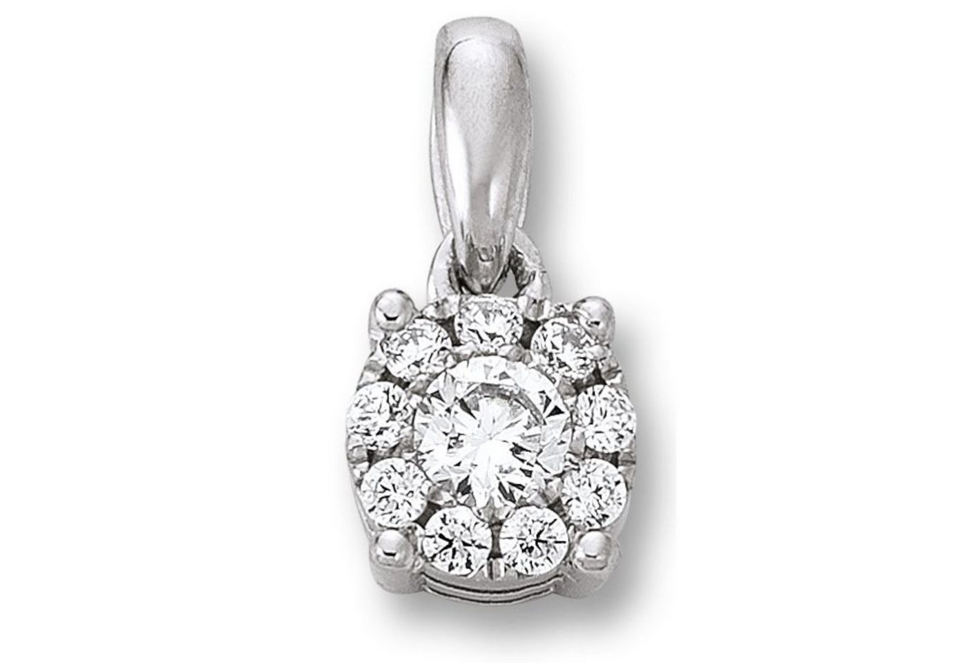 ONE ELEMENT Kette mit Anhänger Schmuckset - Set mit Halskette Zirkonia Anhänger aus 925 Silber, Damen Schmuckset - Set mit verstellbarer Halskette von ONE ELEMENT