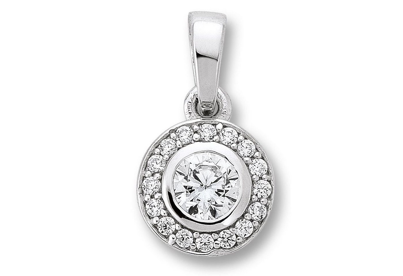 ONE ELEMENT Kette mit Anhänger Schmuckset - Set mit Halskette Zirkonia Anhänger aus 925 Silber, Damen Schmuckset - Set mit verstellbarer Halskette von ONE ELEMENT