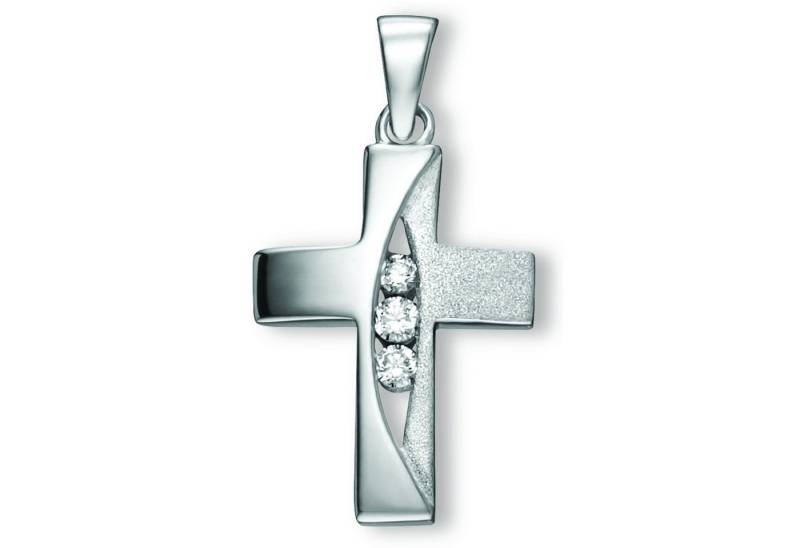 ONE ELEMENT Kette mit Anhänger Zirkonia Kreuz Anhänger aus 925 Silber, Schmuckset - Set mit verstellbarer Halskette von ONE ELEMENT