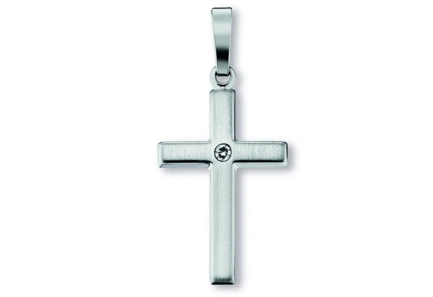 ONE ELEMENT Kette mit Anhänger Zirkonia Kreuz Anhänger aus 925 Silber, Schmuckset - Set mit verstellbarer Halskette von ONE ELEMENT