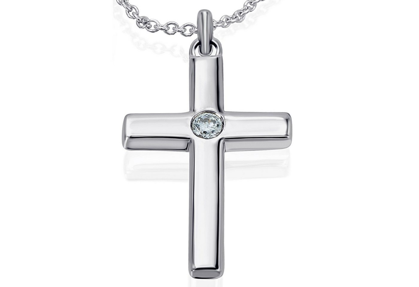 ONE ELEMENT Kettenanhänger 0,03 ct Diamant Brillant Anhänger aus 585 Weißgold, Sanfte Brillanz – Diamantveredelung für ein wertiges Finish von ONE ELEMENT