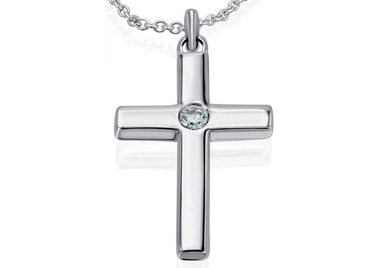 ONE ELEMENT Kettenanhänger 0,03 ct Diamant Brillant Anhänger aus 585 Weißgold, Sanfte Brillanz – Diamantveredelung für ein wertiges Finish von ONE ELEMENT