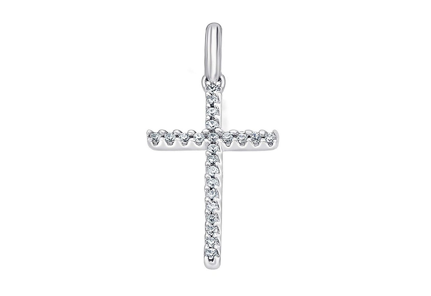 ONE ELEMENT Kettenanhänger 0,07 ct Diamant Brillant Anhänger aus 585 Weißgold, Dezenter Glanz – Diamantakzente für besondere Momente von ONE ELEMENT