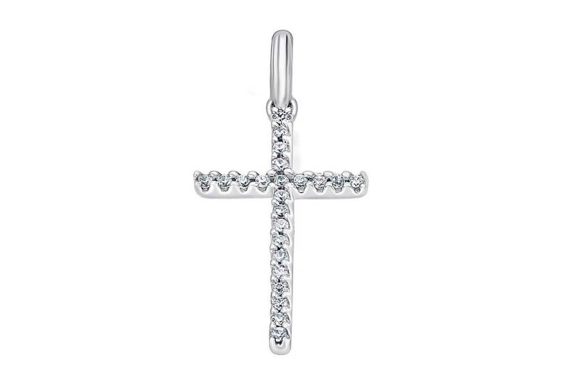 ONE ELEMENT Kettenanhänger 0,07 ct Diamant Brillant Anhänger aus 585 Weißgold, Dezenter Glanz – Diamantakzente für besondere Momente von ONE ELEMENT