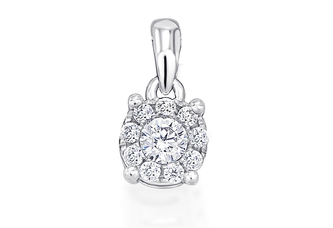ONE ELEMENT Kettenanhänger 0,08 ct Diamant Brillant Invisible Anhänger aus 585 Weißgold, Dezenter Glanz – Diamantakzente für besondere Momente von ONE ELEMENT