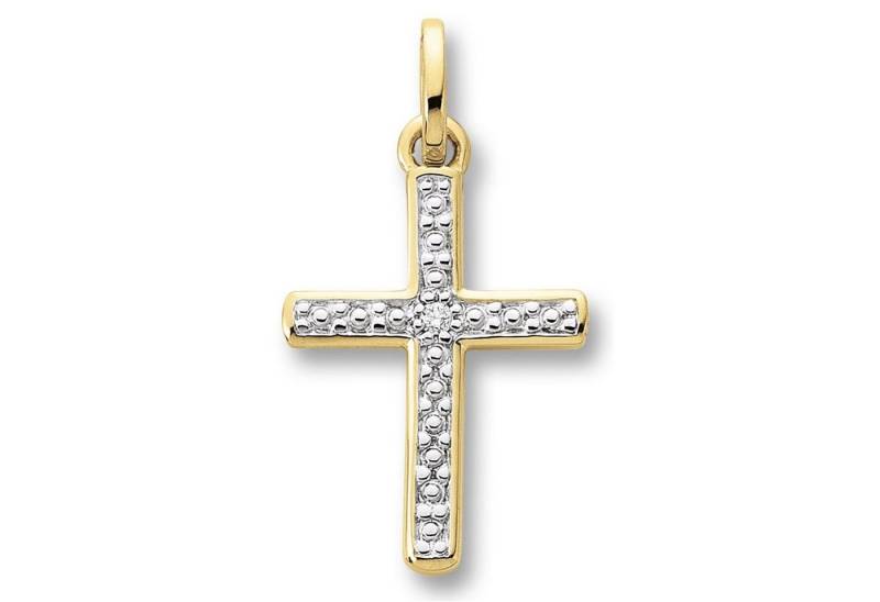 ONE ELEMENT Kettenanhänger 0.01 ct Diamant Brillant Anhänger aus 585 Gelbgold, Dezenter Glanz – Diamantakzente für besondere Momente von ONE ELEMENT