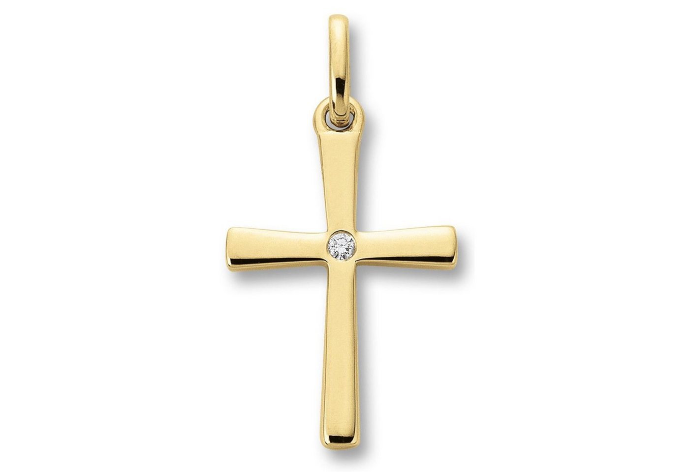 ONE ELEMENT Kettenanhänger 0.01 ct Diamant Brillant Anhänger aus 585 Gelbgold, Klassische Eleganz – veredelt mit funkelndem Diamantbesatz von ONE ELEMENT