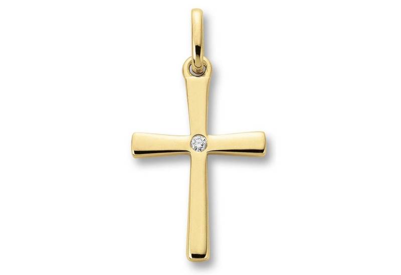 ONE ELEMENT Kettenanhänger 0.01 ct Diamant Brillant Anhänger aus 585 Gelbgold, Klassische Eleganz – veredelt mit funkelndem Diamantbesatz von ONE ELEMENT