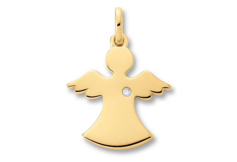 ONE ELEMENT Kettenanhänger 0.01 ct Diamant Brillant Engel Anhänger aus 585 Gelbgold, Stilvoll zurückhaltend – Diamantakzente mit ruhiger Eleganz von ONE ELEMENT
