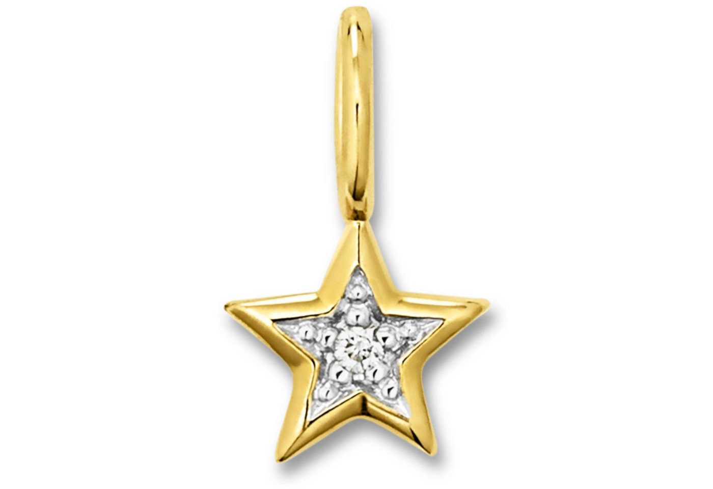 ONE ELEMENT Kettenanhänger 0.01 ct Diamant Brillant Stern Anhänger aus 333 Gelbgold, Damen Gold Schmuck Stern von ONE ELEMENT