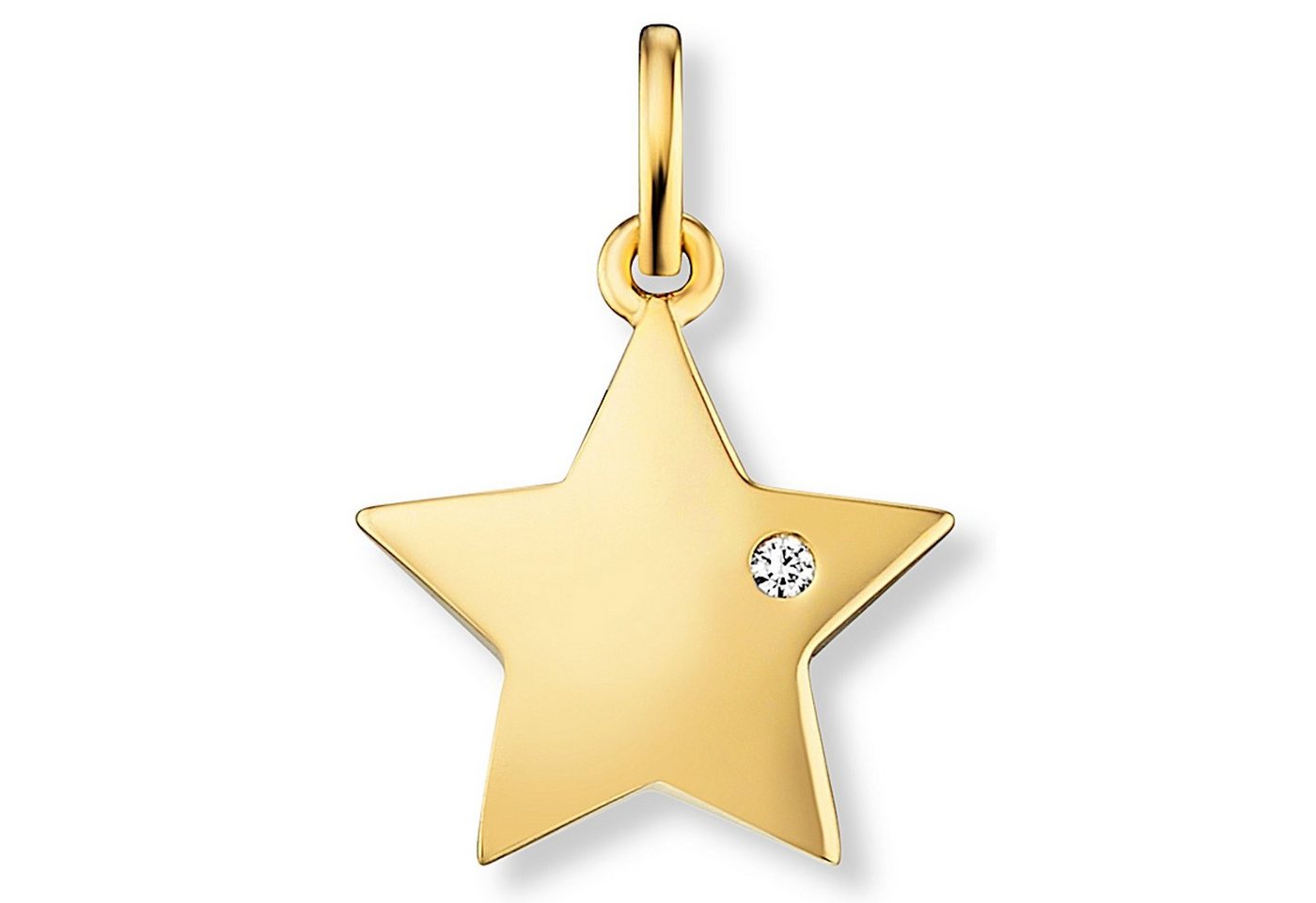 ONE ELEMENT Kettenanhänger 0.01 ct Diamant Brillant Stern Anhänger aus 585 Gelbgold, Klassische Eleganz – veredelt mit funkelndem Diamantbesatz von ONE ELEMENT