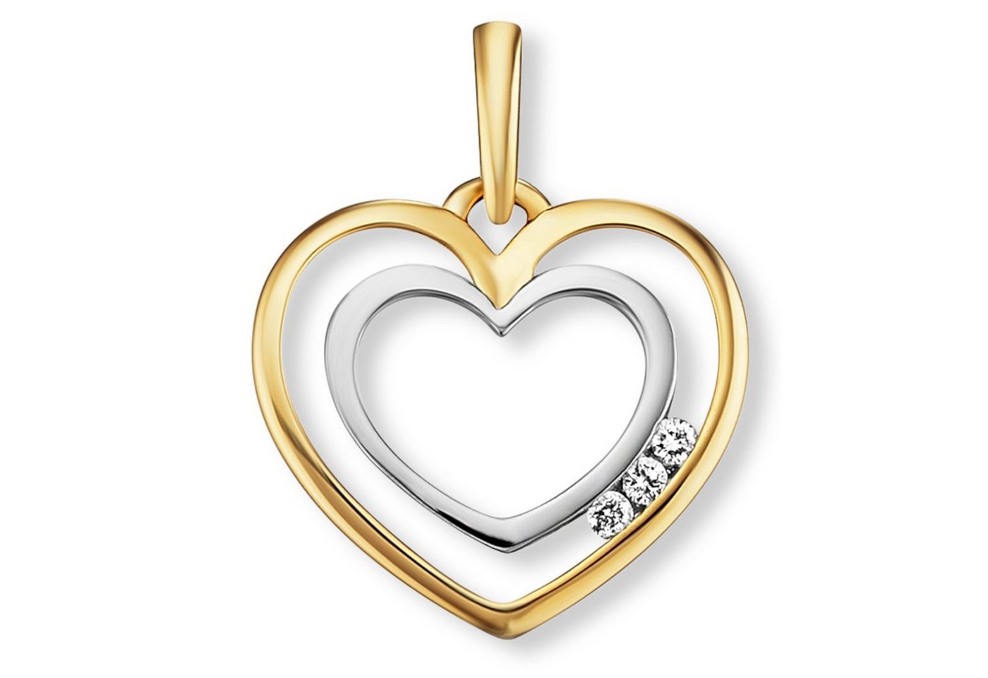 ONE ELEMENT Kettenanhänger 0.03 ct Diamant Brillant Herz Anhänger aus 585 Gelbgold, Sanfte Brillanz – Diamantveredelung für ein wertiges Finish von ONE ELEMENT