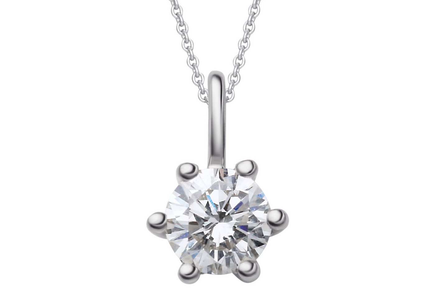 ONE ELEMENT Kettenanhänger 0.1 ct Diamant Brillant Anhänger aus 585 Weißgold, Klassische Eleganz – veredelt mit funkelndem Diamantbesatz von ONE ELEMENT