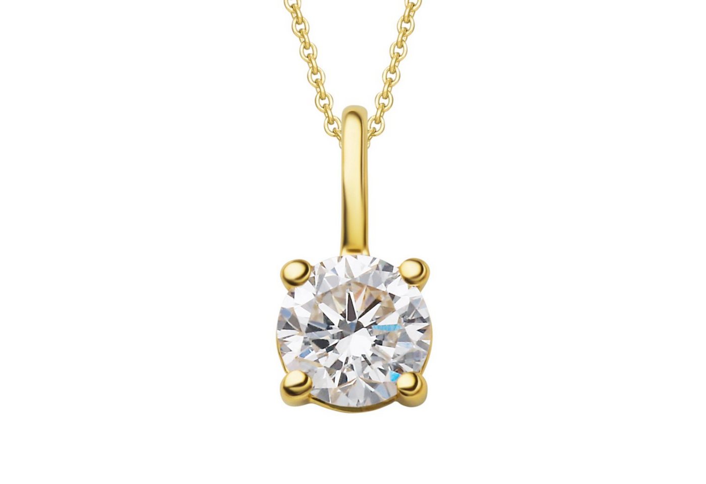ONE ELEMENT Kettenanhänger 0.15 ct Diamant Brillant Anhänger aus 585 Gelbgold, Damen Gold Schmuck von ONE ELEMENT