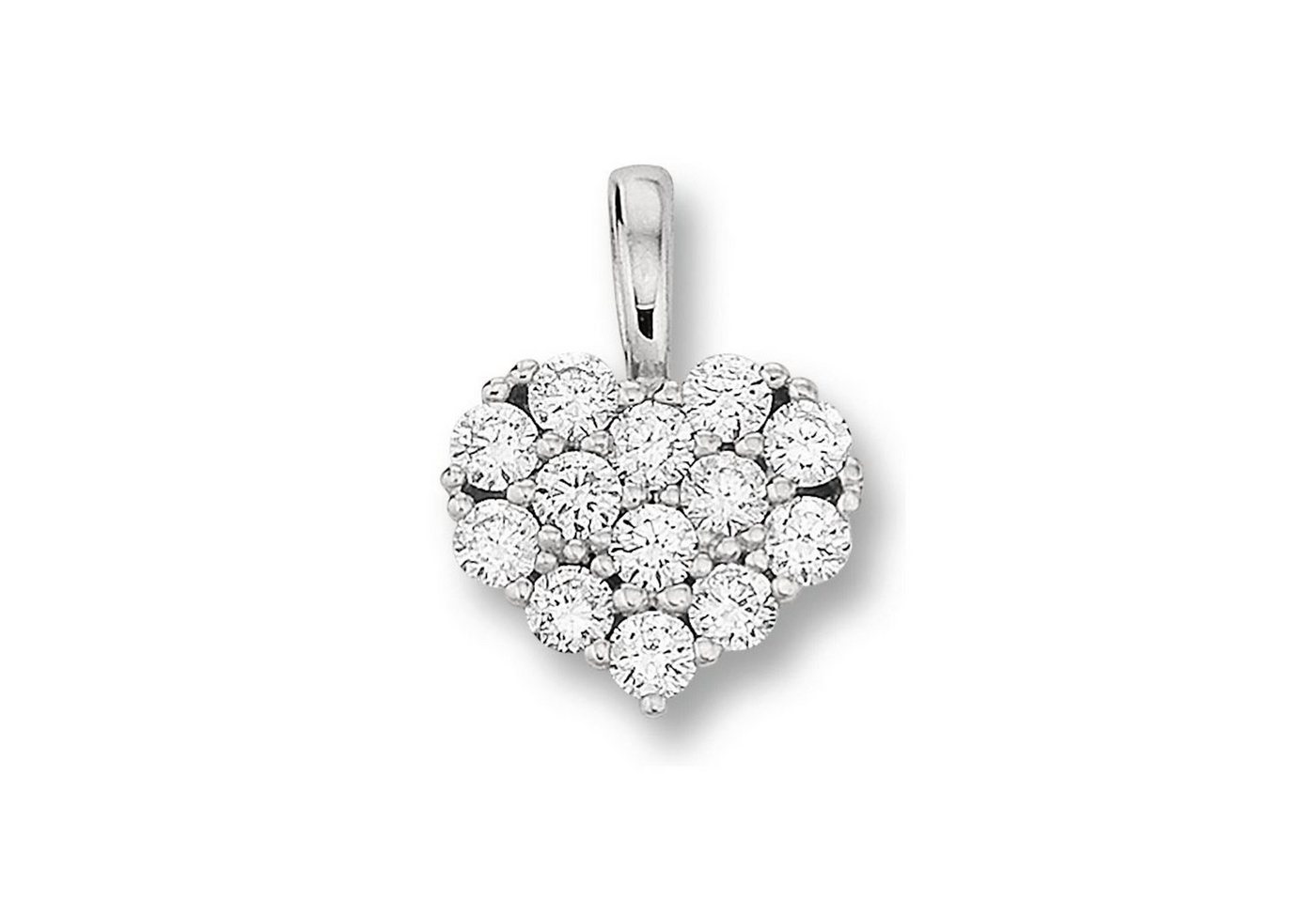 ONE ELEMENT Kettenanhänger 0.18 ct Diamant Brillant Herz Anhänger aus 585 Weißgold, Klassische Eleganz – veredelt mit funkelndem Diamantbesatz von ONE ELEMENT