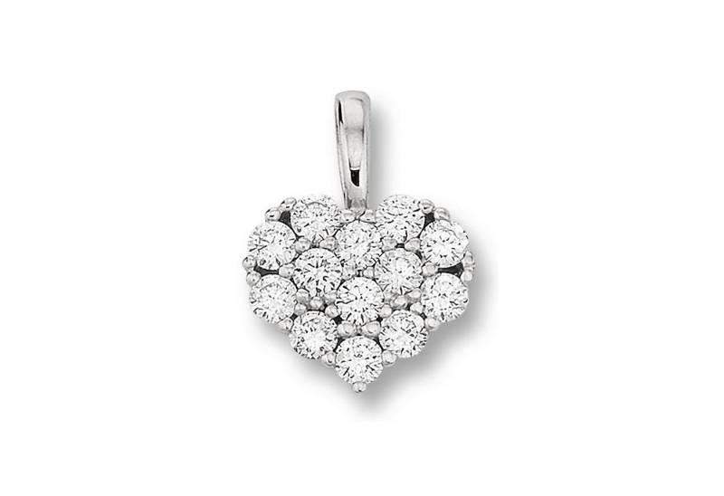 ONE ELEMENT Kettenanhänger 0.18 ct Diamant Brillant Herz Anhänger aus 585 Weißgold, Klassische Eleganz – veredelt mit funkelndem Diamantbesatz von ONE ELEMENT