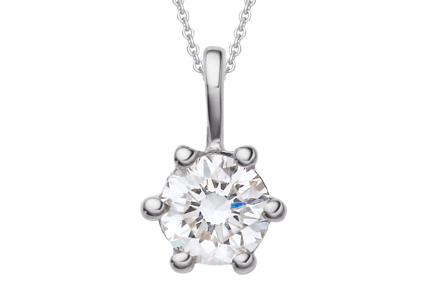 ONE ELEMENT Kettenanhänger 0.2 ct Diamant Brillant Anhänger aus 585 Weißgold, Sanfte Brillanz – Diamantveredelung für ein wertiges Finish von ONE ELEMENT