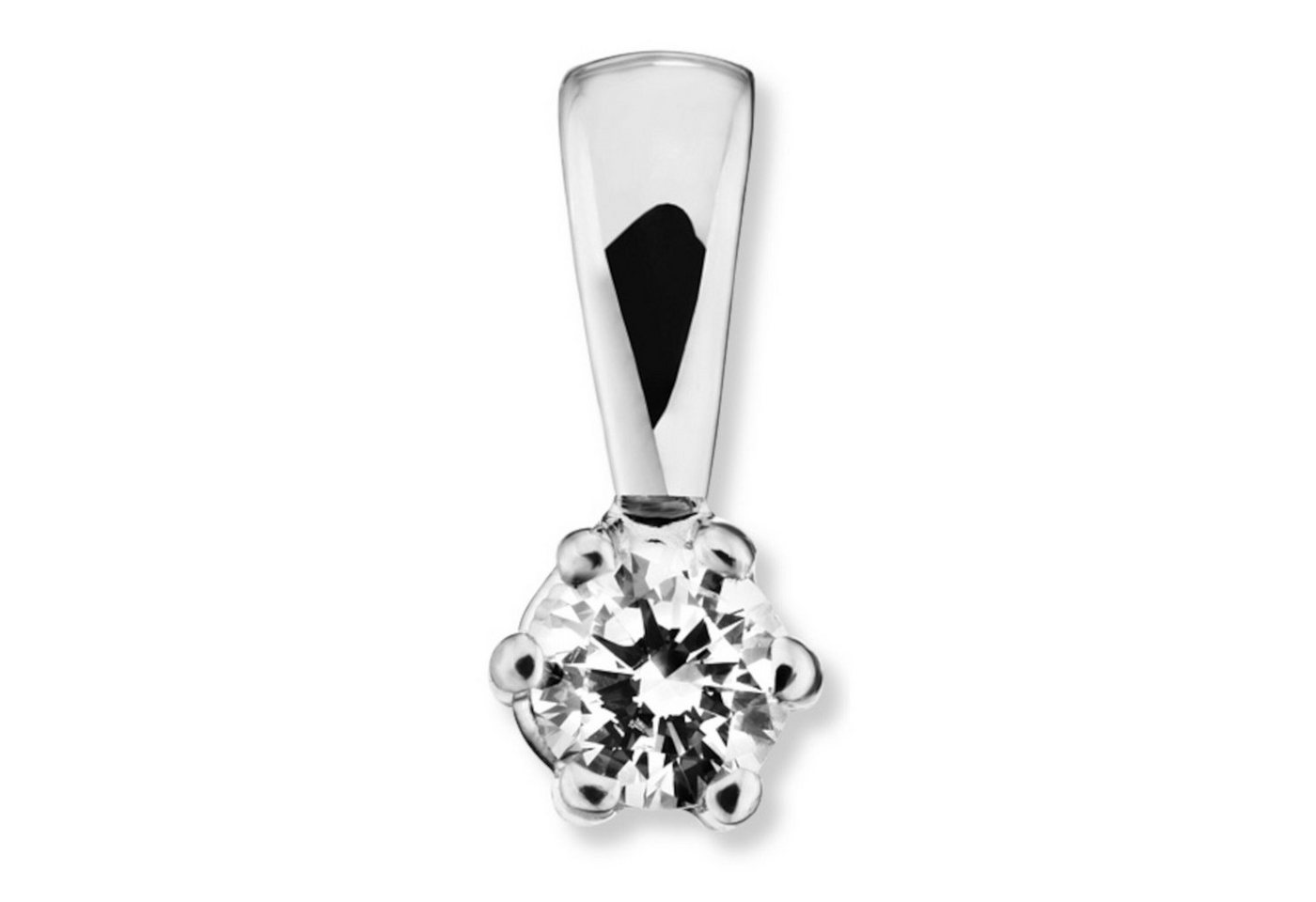 ONE ELEMENT Kettenanhänger 0.2 ct Diamant Brillant Anhänger aus 585 Weißgold, Sorgfältig gefertigt – zarte Diamantakzente mit besonderer Strahlkraft von ONE ELEMENT