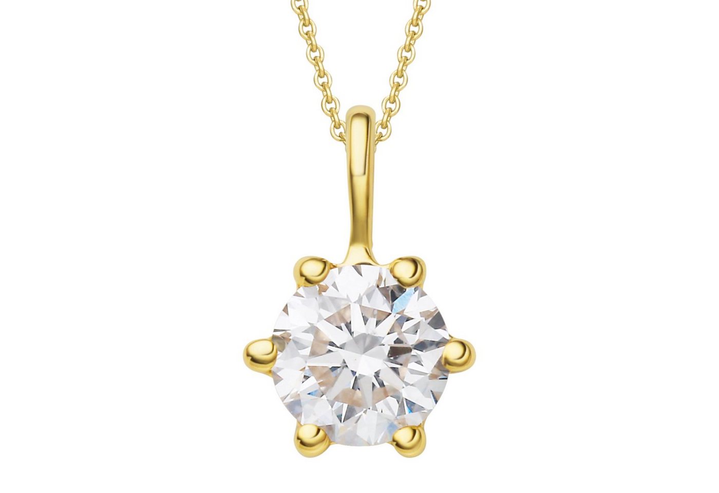 ONE ELEMENT Kettenanhänger 0.25 ct Diamant Brillant Anhänger aus 585 Gelbgold, Damen Gold Schmuck von ONE ELEMENT