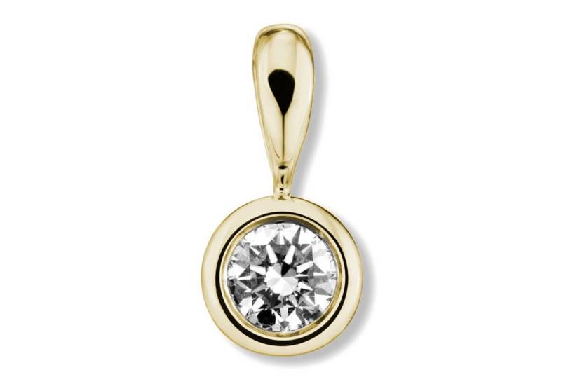 ONE ELEMENT Kettenanhänger 0.25 ct Diamant Brillant Zarge Anhänger aus 585 Gelbgold, Zurückhaltend & edel – passt zu eleganten wie lässigen Looks von ONE ELEMENT