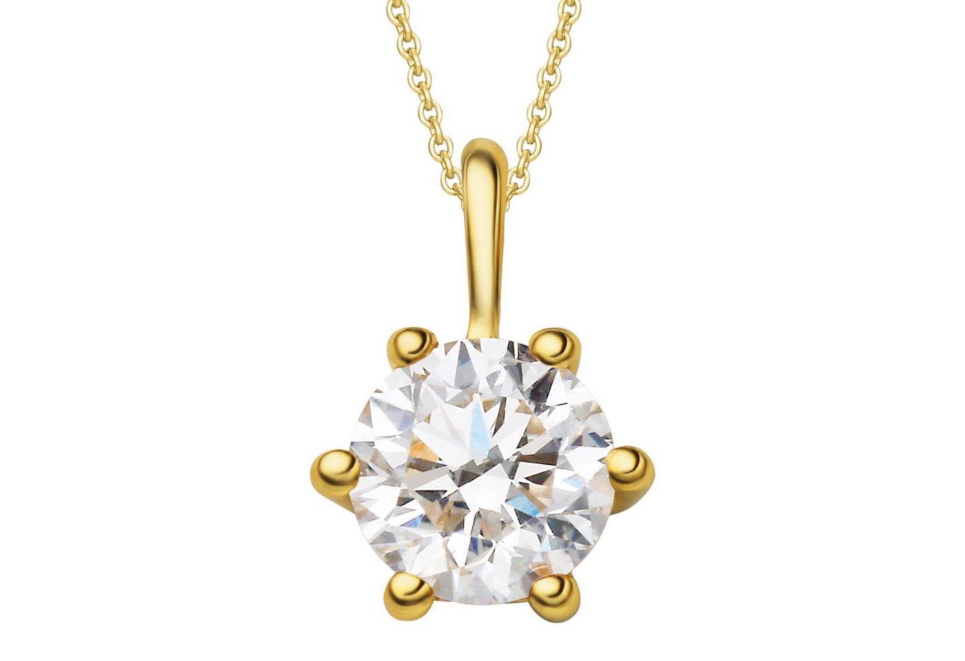 ONE ELEMENT Kettenanhänger 0.3 ct Diamant Brillant Anhänger aus 585 Gelbgold, Damen Gold Schmuck von ONE ELEMENT