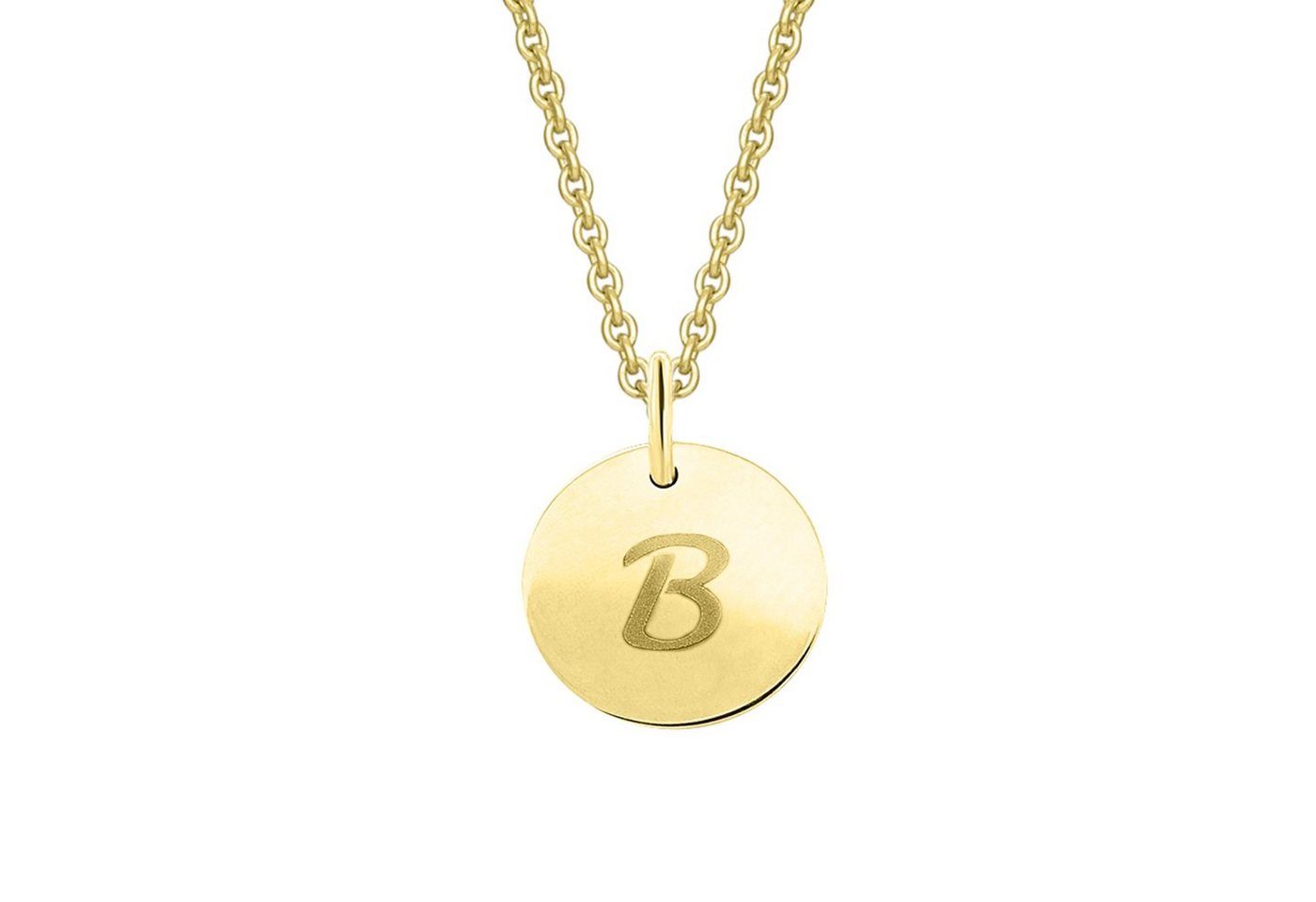 ONE ELEMENT Kettenanhänger Buchstabe B Buchstaben Anhänger aus 333 Gelbgold Ø 11,0 mm, Damen Gold Schmuck Buchstabe B von ONE ELEMENT