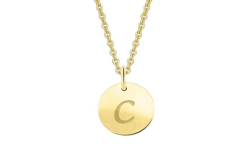ONE ELEMENT Kettenanhänger Buchstabe C Buchstaben Anhänger aus 333 Gelbgold Ø 11,0 mm, Initiale mit Stil – eine schöne Geschenkidee für jeden Anlass von ONE ELEMENT