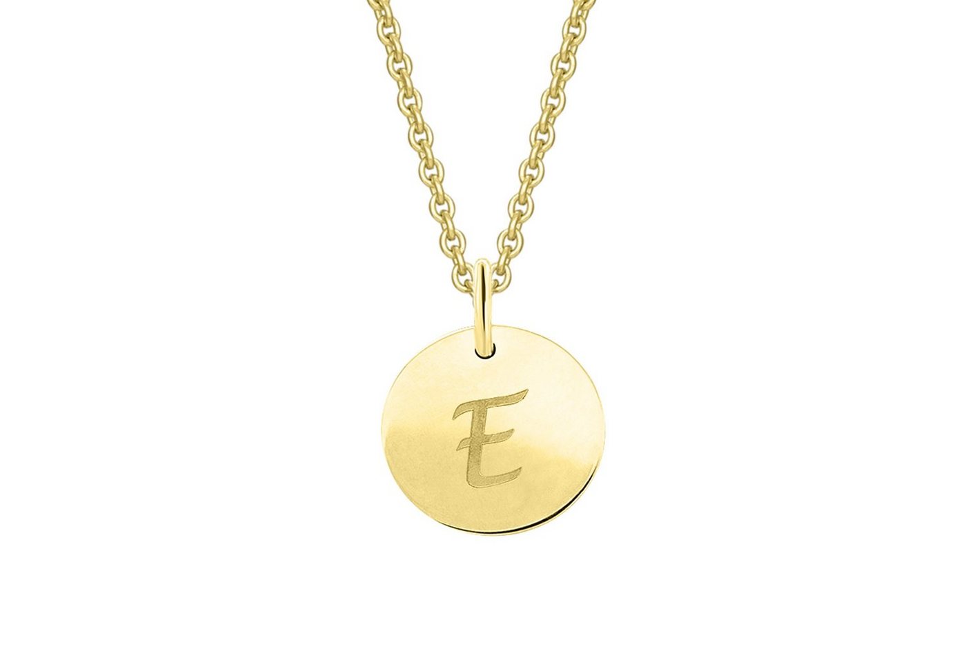 ONE ELEMENT Kettenanhänger Buchstabe E Buchstaben Anhänger aus 333 Gelbgold Ø 11,0 mm, Initiale mit Stil – eine schöne Geschenkidee für jeden Anlass von ONE ELEMENT