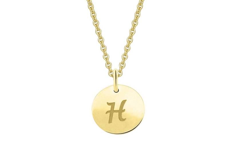 ONE ELEMENT Kettenanhänger Buchstabe H Buchstaben Anhänger aus 333 Gelbgold Ø 11,0 mm, Damen Gold Schmuck Buchstabe H von ONE ELEMENT