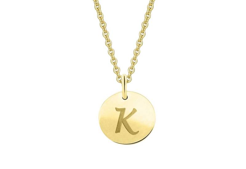 ONE ELEMENT Kettenanhänger Buchstabe K Buchstaben Anhänger aus 333 Gelbgold Ø 11,0 mm, Initiale mit Stil – eine schöne Geschenkidee für jeden Anlass von ONE ELEMENT