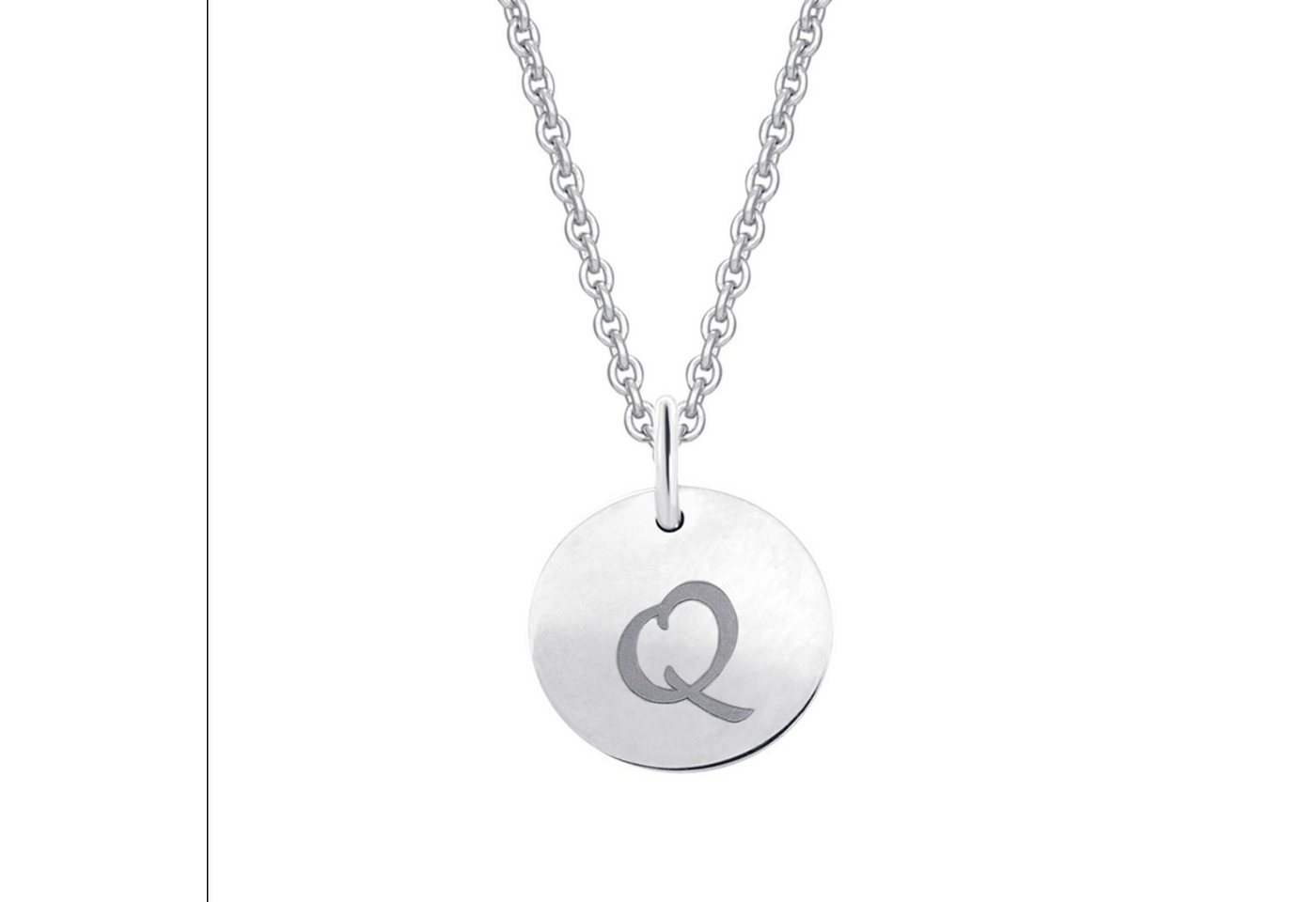 ONE ELEMENT Kettenanhänger Buchstabe Q Buchstaben Anhänger aus 333 Weißgold Ø 11,0 mm, Individuell & nahbar – ein kleines Geschenk mit großer Wirkung von ONE ELEMENT