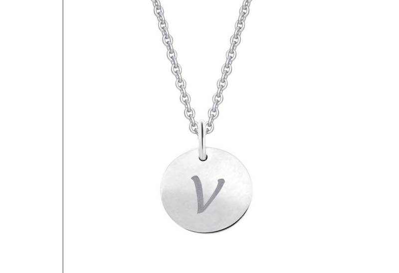 ONE ELEMENT Kettenanhänger Buchstabe V Buchstaben Anhänger aus 333 Weißgold Ø 11,0 mm, Ein Schmuckstück mit Persönlichkeit – ideal zum Verschenken von ONE ELEMENT