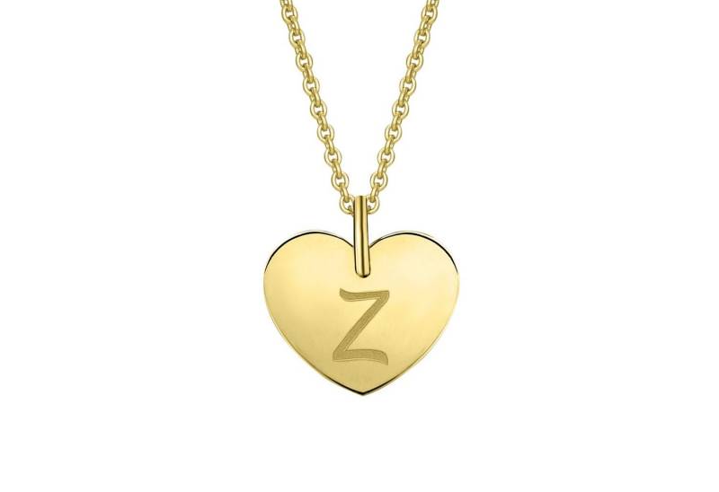 ONE ELEMENT Kettenanhänger Herz mit Gravur Z Buchstaben Anhänger aus 333 Gelbgold, Damen Gold Schmuck Herz mit Gravur Z von ONE ELEMENT