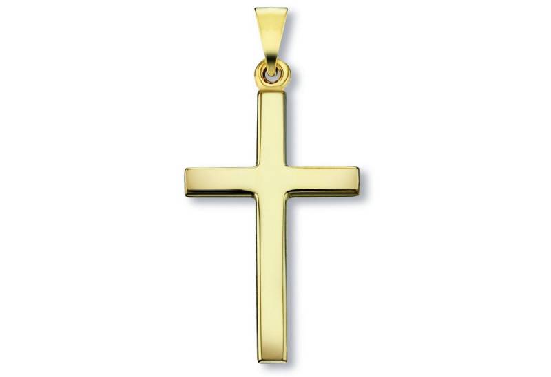 ONE ELEMENT Kettenanhänger Kreuz Anhänger aus 333 Gelbgold, Persönlicher Akzent – schlicht, modern, aussagekräftig von ONE ELEMENT