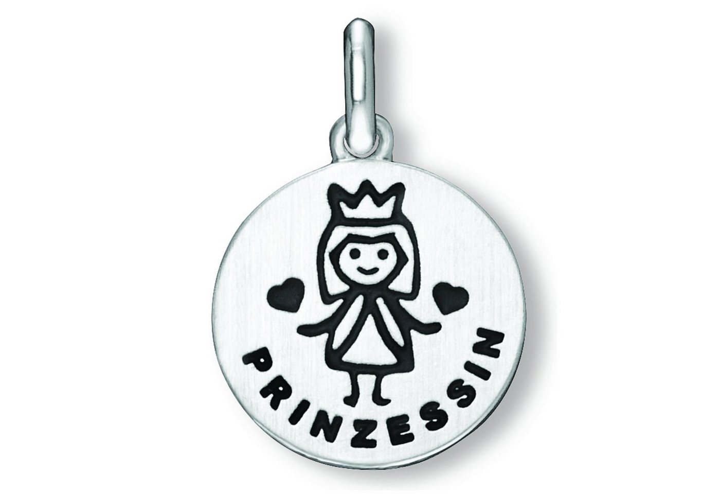 ONE ELEMENT Kettenanhänger Prinzessin Anhänger aus 925 Silber Ø 12,5 mm, Zartes Emblem – unaufdringlich und dennoch ausdrucksstark von ONE ELEMENT