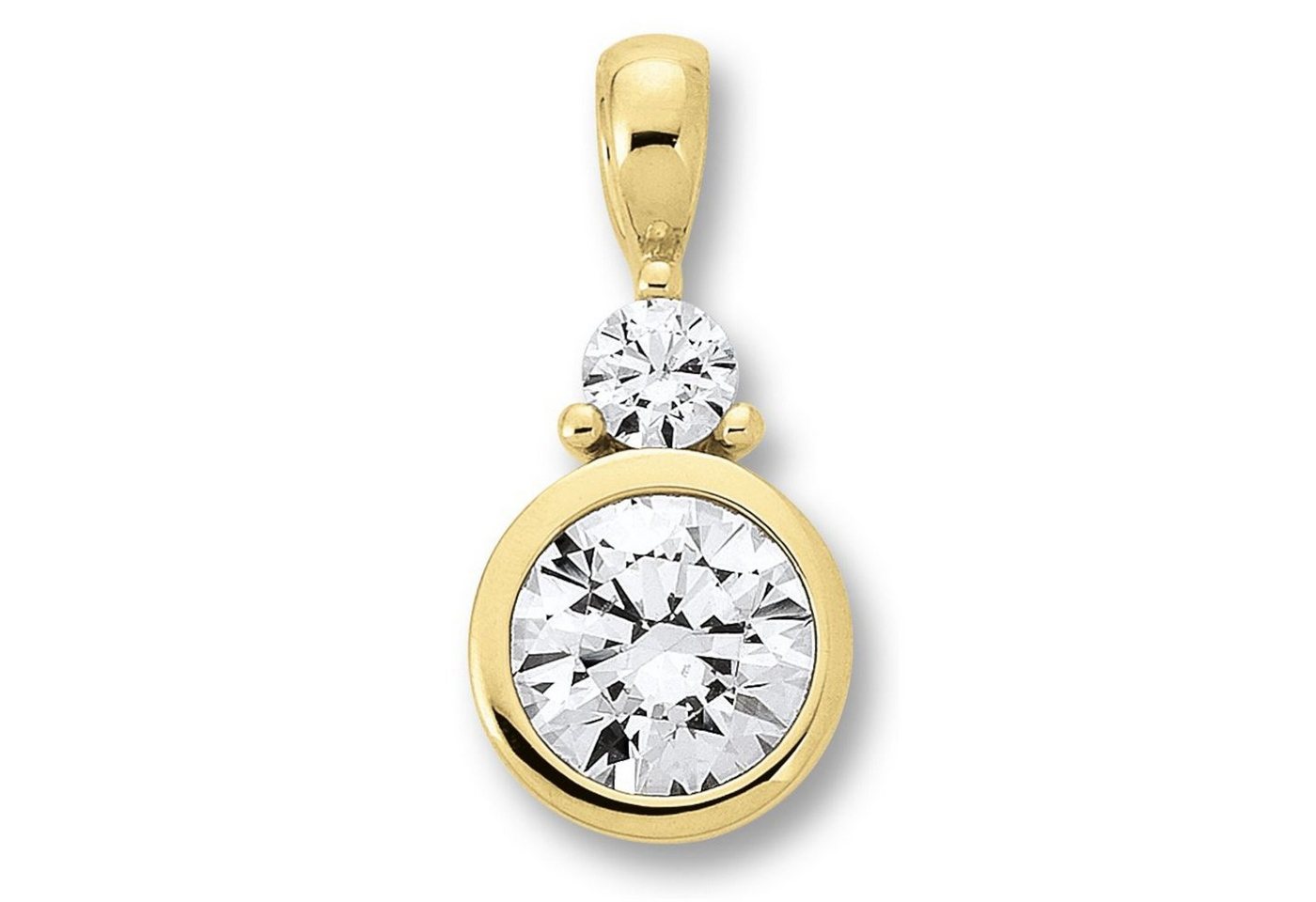 ONE ELEMENT Kettenanhänger Zirkonia Anhänger aus 333 Gelbgold, Symbolische Note – harmonisch gestaltet mit Liebe zum Detail von ONE ELEMENT