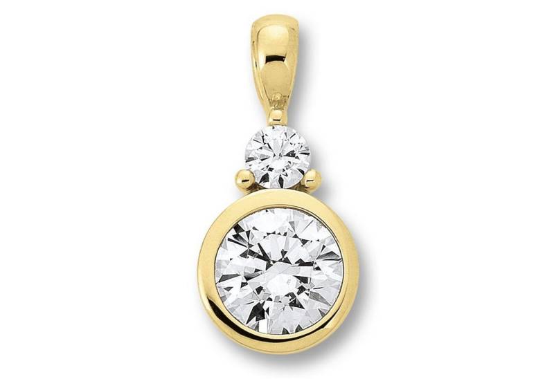 ONE ELEMENT Kettenanhänger Zirkonia Anhänger aus 333 Gelbgold, Symbolische Note – harmonisch gestaltet mit Liebe zum Detail von ONE ELEMENT