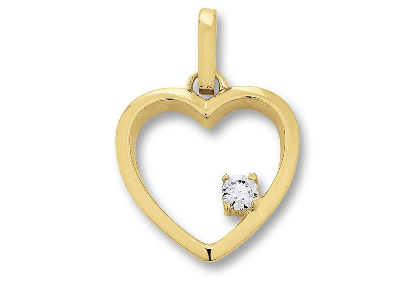 ONE ELEMENT Kettenanhänger Zirkonia Herz Herz Anhänger aus 333 Gelbgold, Damen Gold Schmuck Herz von ONE ELEMENT