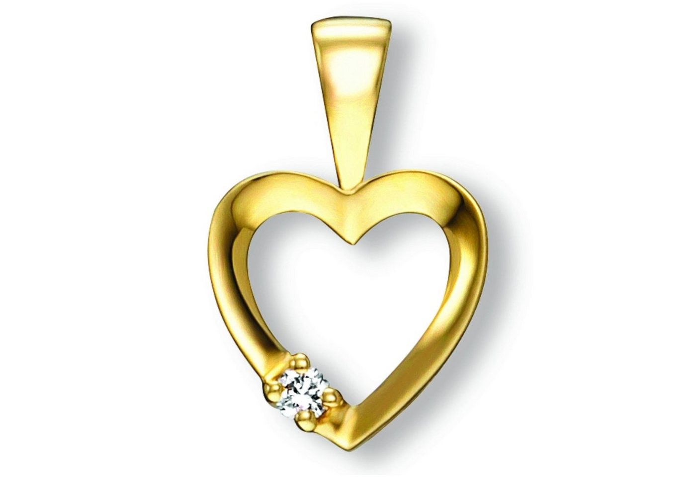 ONE ELEMENT Kettenanhänger Zirkonia Herz Herz Anhänger aus 333 Gelbgold, Ein Geschenk von Herzen – zart, elegant & voller Symbolik von ONE ELEMENT
