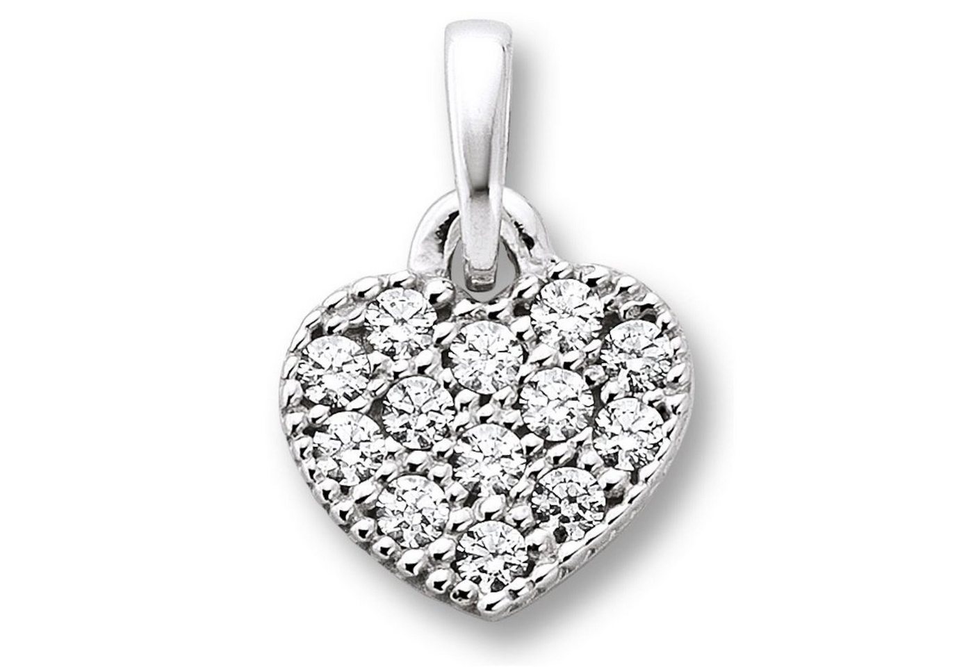 ONE ELEMENT Kettenanhänger Zirkonia Herz Herz Anhänger aus 333 Weißgold, Zart & emotional – ein Geschenk, das von Herzen kommt von ONE ELEMENT