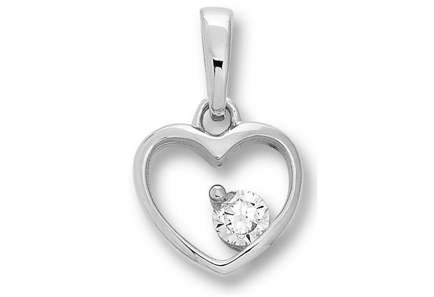 ONE ELEMENT Kettenanhänger Zirkonia Herz Herz Anhänger aus 925 Silber, Damen Silber Schmuck Herz von ONE ELEMENT