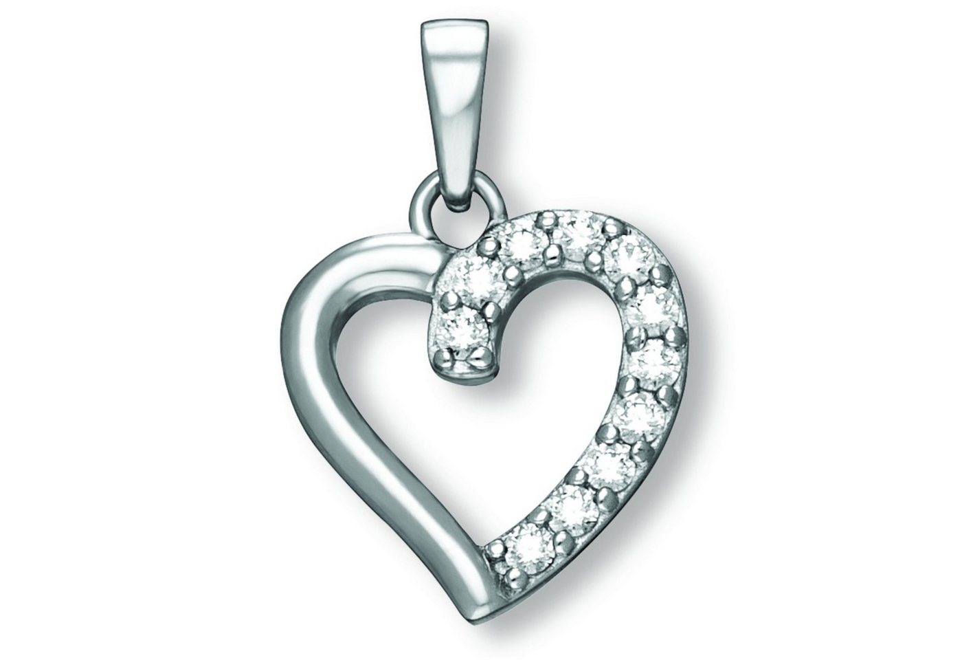 ONE ELEMENT Kettenanhänger Zirkonia Herz Herz Anhänger aus 925 Silber, Damen Silber Schmuck Herz von ONE ELEMENT