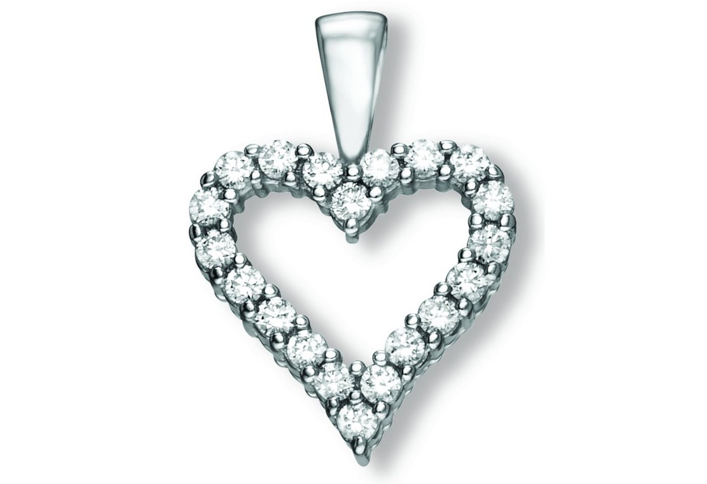 ONE ELEMENT Kettenanhänger Zirkonia Herz Herz Anhänger aus 925 Silber, Damen Silber Schmuck Herz von ONE ELEMENT