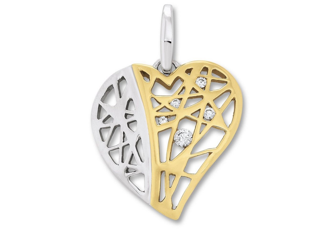 ONE ELEMENT Kettenanhänger Zirkonia Herz Herz Anhänger aus 925 Silber, Herz mit Bedeutung – eine feine Geschenkidee für viele Anlässe von ONE ELEMENT